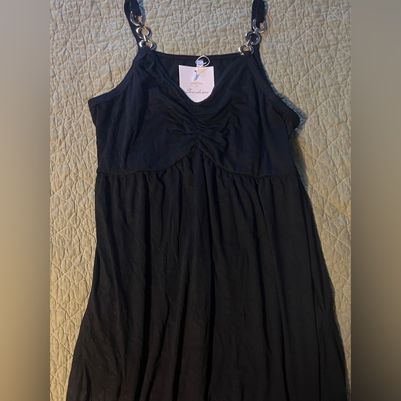 Soesdemo Boho Sleeveless V Neck Spaghetti Strap A Line Sundress w/ Pockets - Picture 14 of 16
